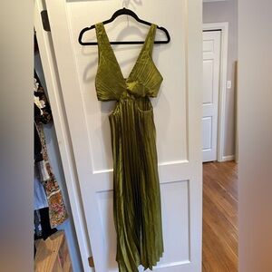 open lace back dress Dori Floral Embellished Midi Dress Sage main image 0